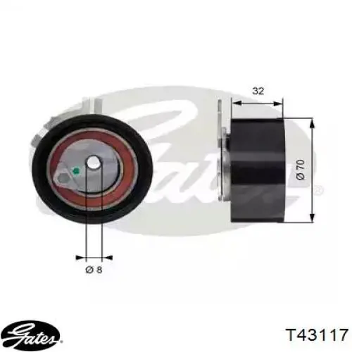 Rolka napinacza paska rozrządu Gates T43117 cena, od 27,02 USD