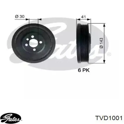 Koło pasowe wału korbowego Gates TVD1001 cena, od 35,52 USD