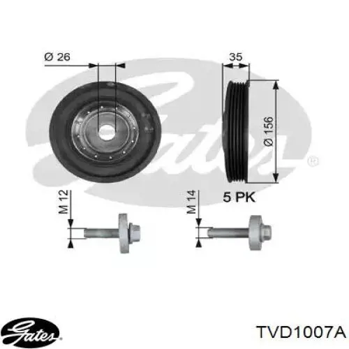 TVD1007A Gates koło pasowe wału korbowego