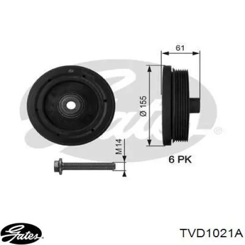 Koło pasowe wału korbowego Gates TVD1021A cena, od 99,12 USD