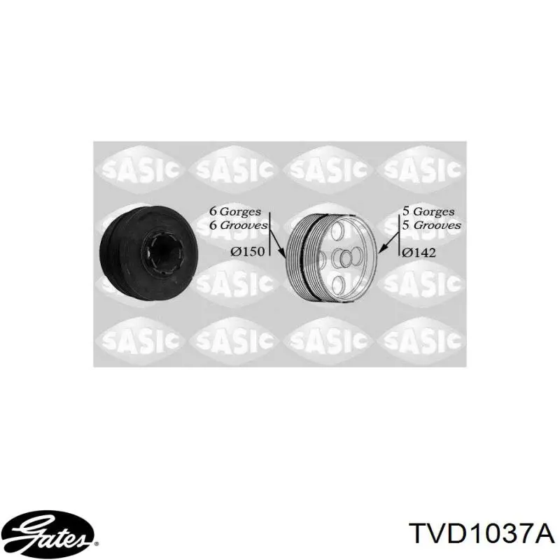 Koło pasowe wału korbowego Gates TVD1037A cena, od 116,63 USD