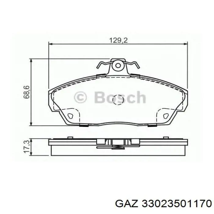33023501170 GAZ Klocki hamulcowe przednie tarczowe