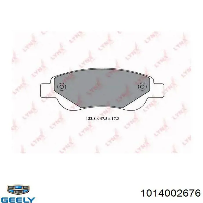 1014002676 Geely Klocki hamulcowe przednie tarczowe