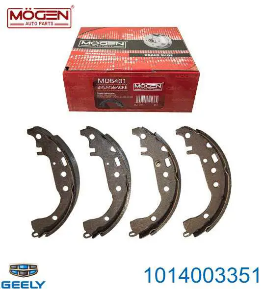Klocki hamulcowe tylne bębnowe Geely 1014003351 cena, od 25,26 USD