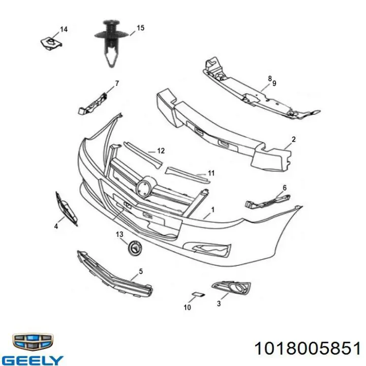 Zderzak przedni do Geely Mk  