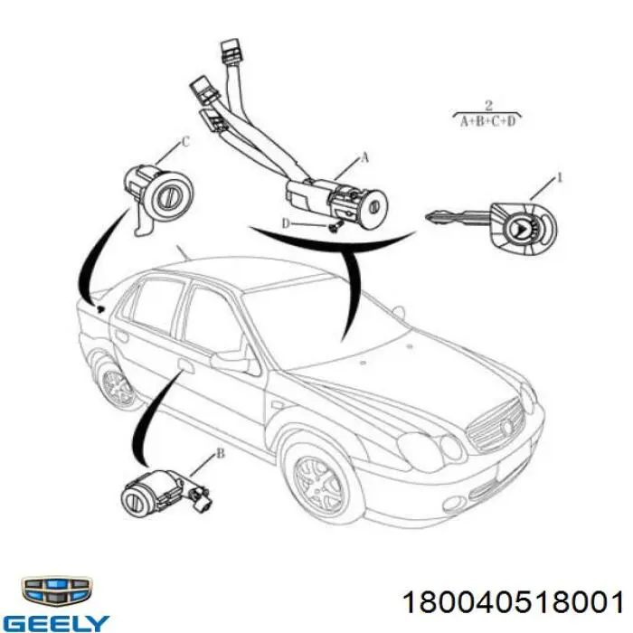 Stacyjka zapłonowa Geely CK II