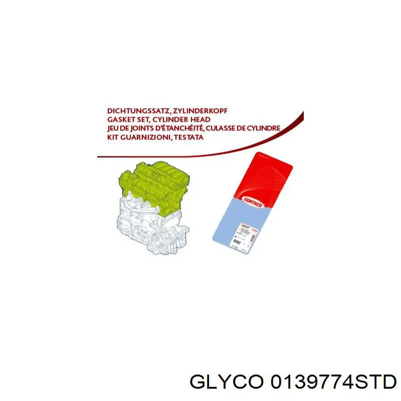 0139774STD Glyco Panewki korbowodowe wału korbowego, zestaw, standardowe (STD)