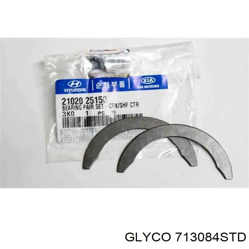 713084STD Glyco Panewki korbowodowe wału korbowego, zestaw, standardowe (STD)