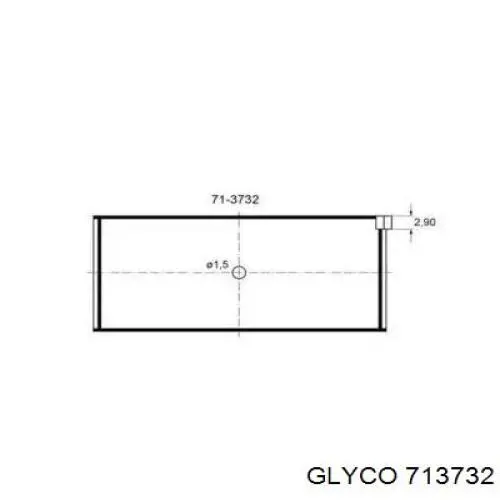 713732 Glyco Panewki korbowodowe wału korbowego, zestaw, standardowe (STD)