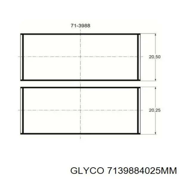 7139884025MM Glyco Panewki korbowodowe wału korbowego, zestaw, 1. naprawa (+0,25)