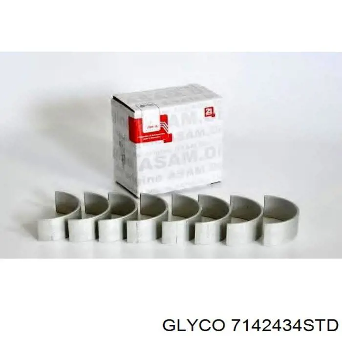 7142434STD Glyco Panewki korbowodowe wału korbowego, zestaw, standardowe (STD)