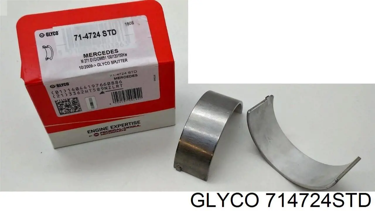 714724STD Glyco Panewki korbowodowe wału korbowego, zestaw, standardowe (STD)