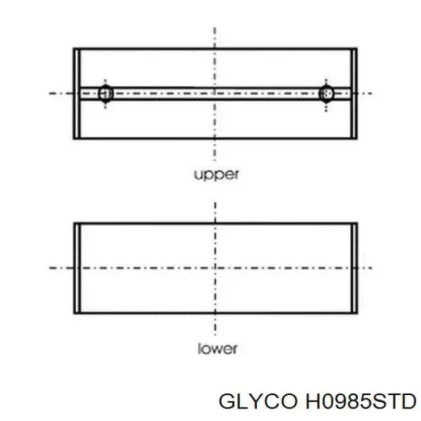 H0985STD Glyco Panewki główne wału korbowego, zestaw, standardowe (STD)