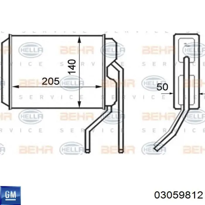 Chłodnica nagrzewnicy (ogrzewacza) General Motors 03059812 cena, od 34,50 USD