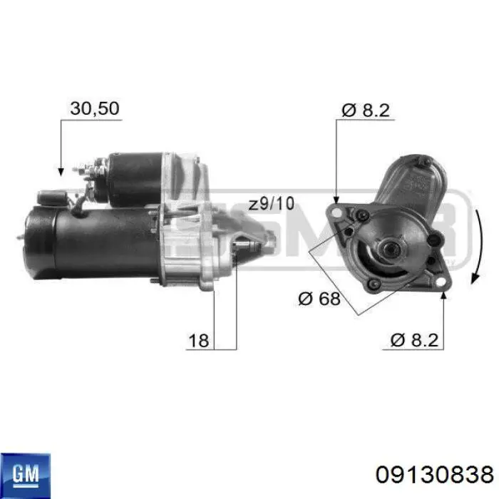 09130838 General Motors Rozrusznik