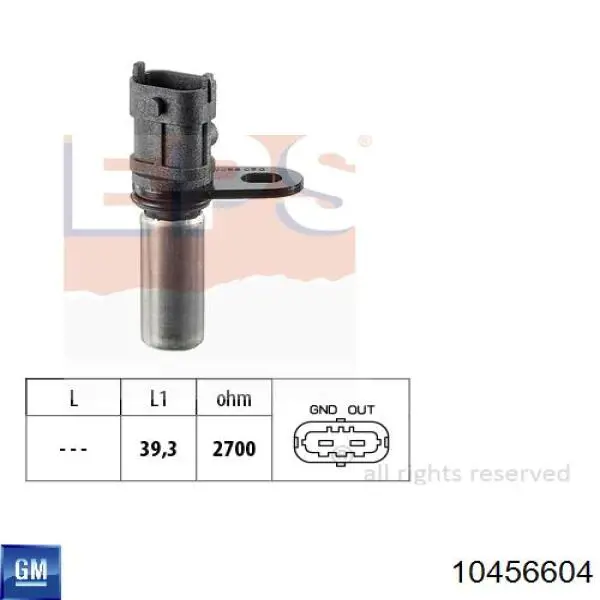 Czujnik położenia wału korbowego General Motors 10456604 cena, od 18,25 USD