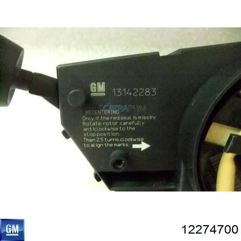 Pierścień kontaktowy AIRBAG, taśma kierownicy 12274700 General Motors