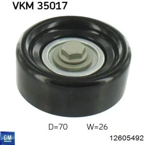 Rolka napinacza paska napędowego 12605492 General Motors
