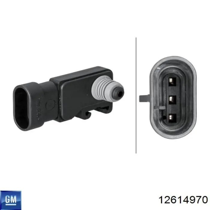 Czujnik ciśnienia w kolektorze ssącym, MAP 12614970 General Motors