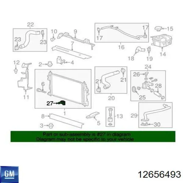 Do koszyka 12656493 General Motors Czujnik temperatury płynu chłodzącego