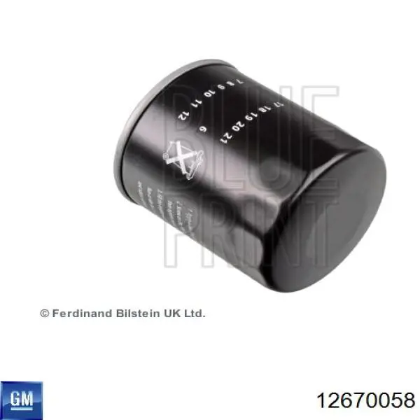 Do koszyka 12670058 General Motors Filtr oleju