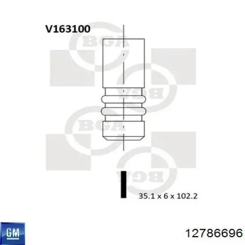 12786696 General Motors zawór dolotowy/ssący