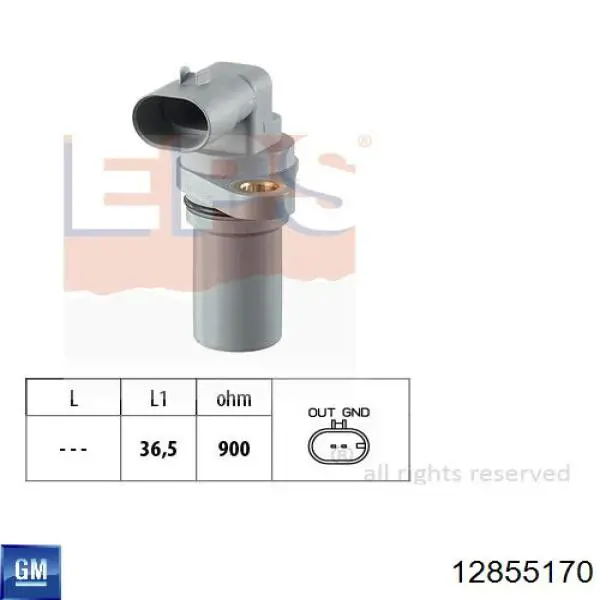 Czujnik położenia wału korbowego General Motors 12855170 cena, od 16,80 USD