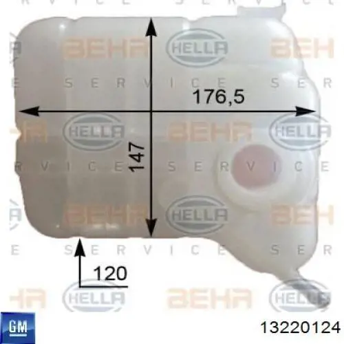 Zbiorniczek wyrównawczy układu chłodzenia General Motors 13220124