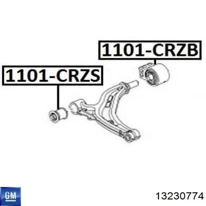 Do koszyka 13230774 General Motors Silentblock przedniego wahacza dolnego