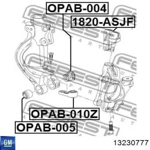 13230777 General Motors Silentblock czopu przedniego (zwrotnicy)