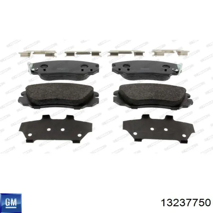 Do koszyka 13237750 General Motors Klocki hamulcowe przednie tarczowe