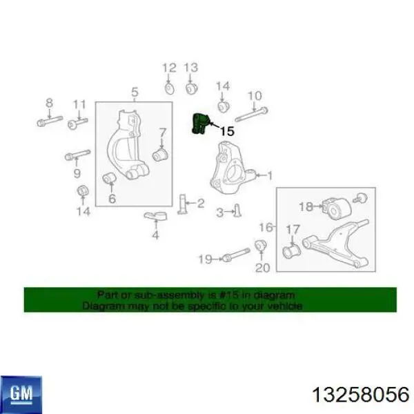 Sworzeń wahacza górny General Motors 13258056 cena, od 27,54 USD