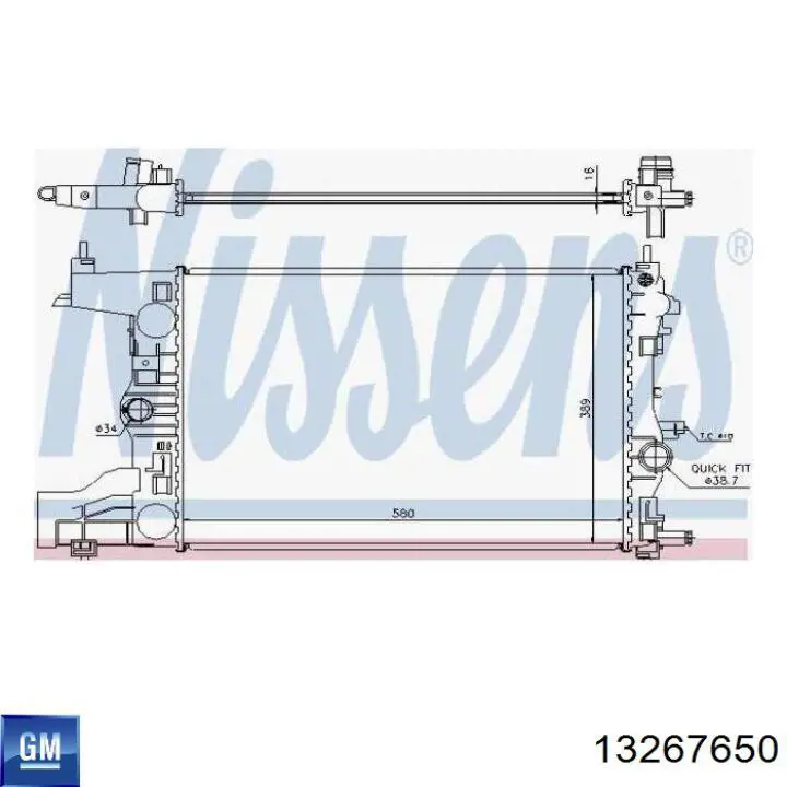Chłodnica silnika General Motors 13267650 cena, od 93,63 USD