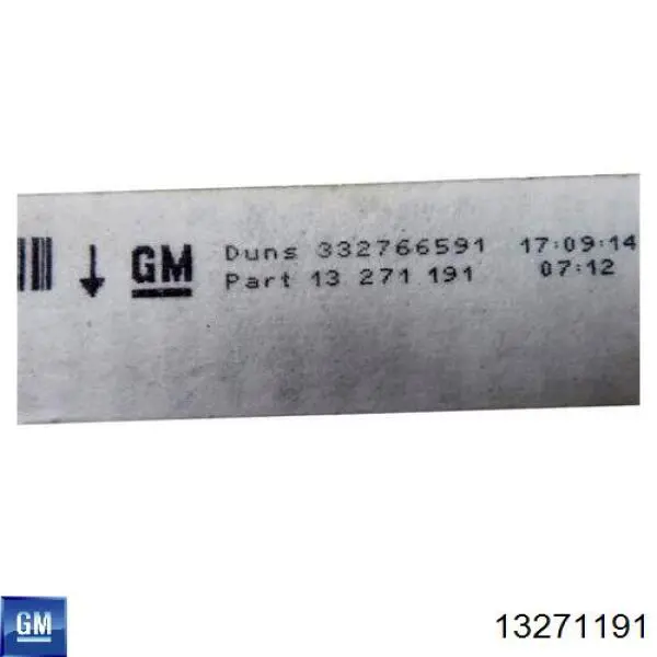 Do koszyka 13271191 General Motors Filtr kabiny