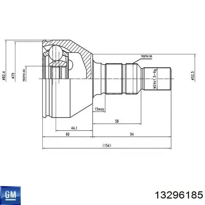 Przegub homokinetyczny przedni zewnętrzny General Motors 13296185 cena, od 33,10 USD