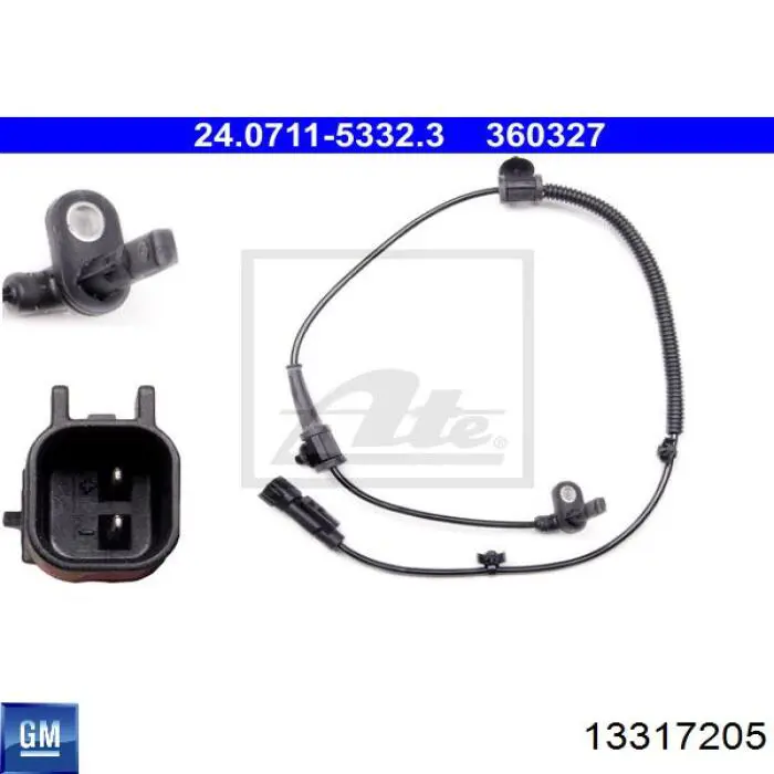 Czujnik ABS tylny 13317205 General Motors