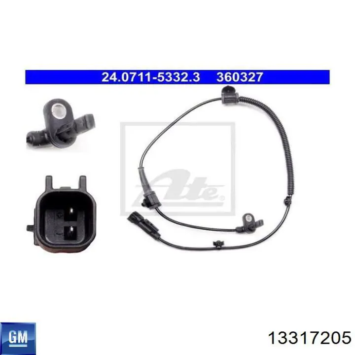 Czujnik ABS tylny 13317205 General Motors