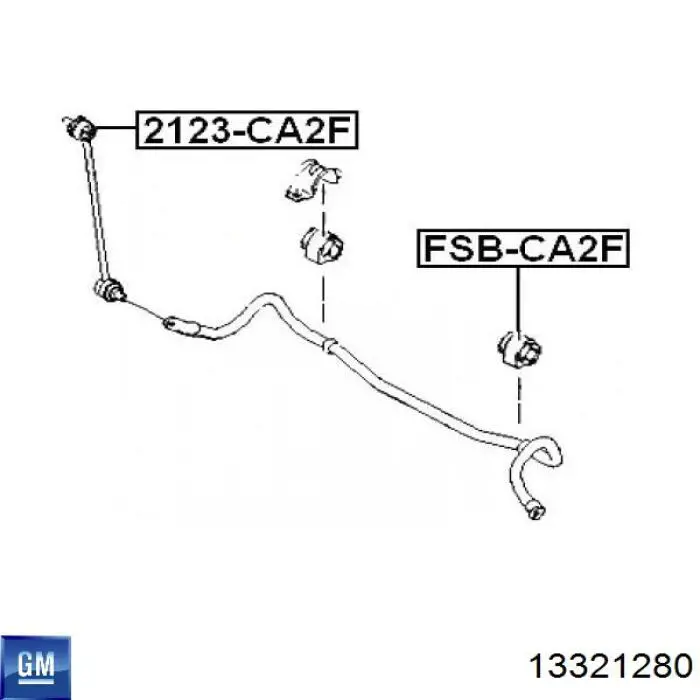 Do koszyka 13321280 General Motors Łącznik stabilizatora przedniego