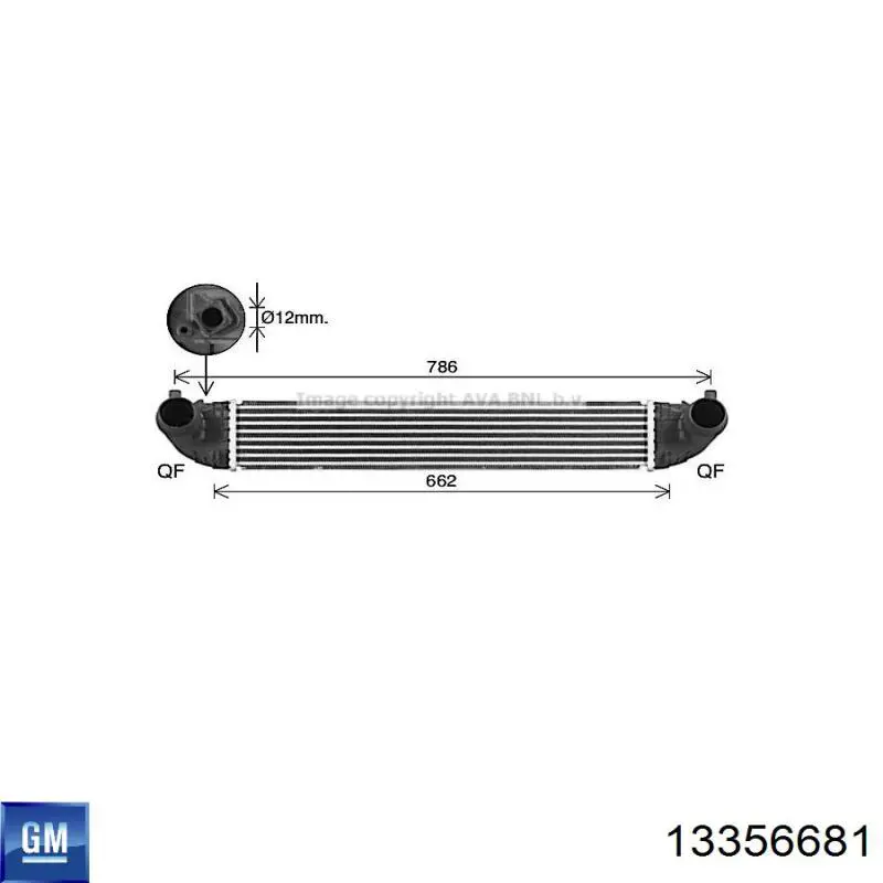 13356681 General Motors Chłodnica intercoolera