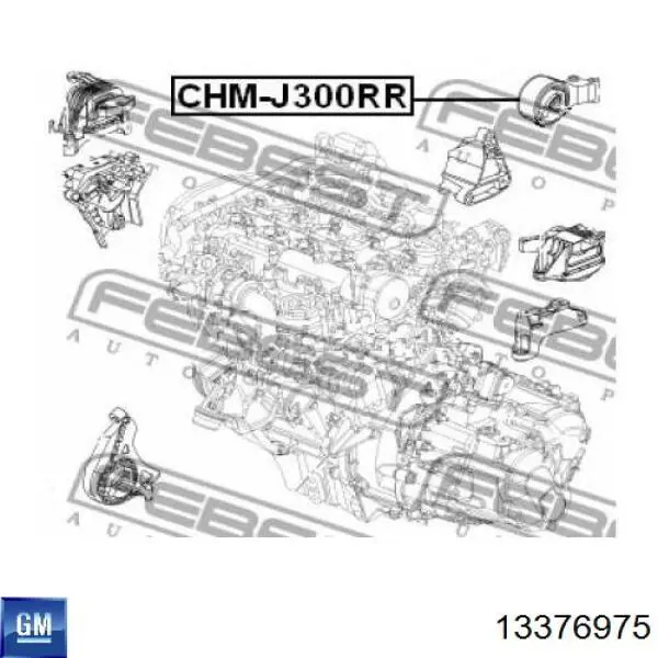 Poduszka (podpora) silnika tylna General Motors 13376975 cena, od 37,52 USD