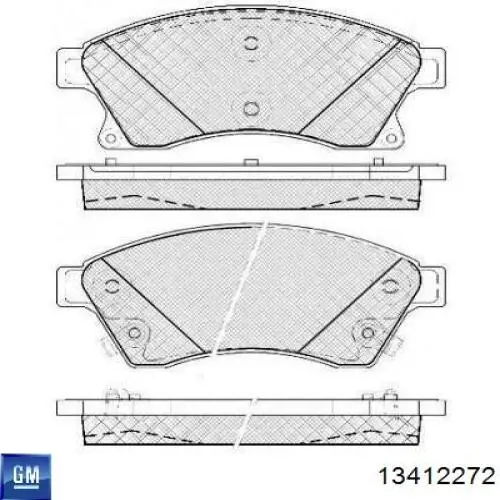 13412272 General Motors Klocki hamulcowe przednie tarczowe