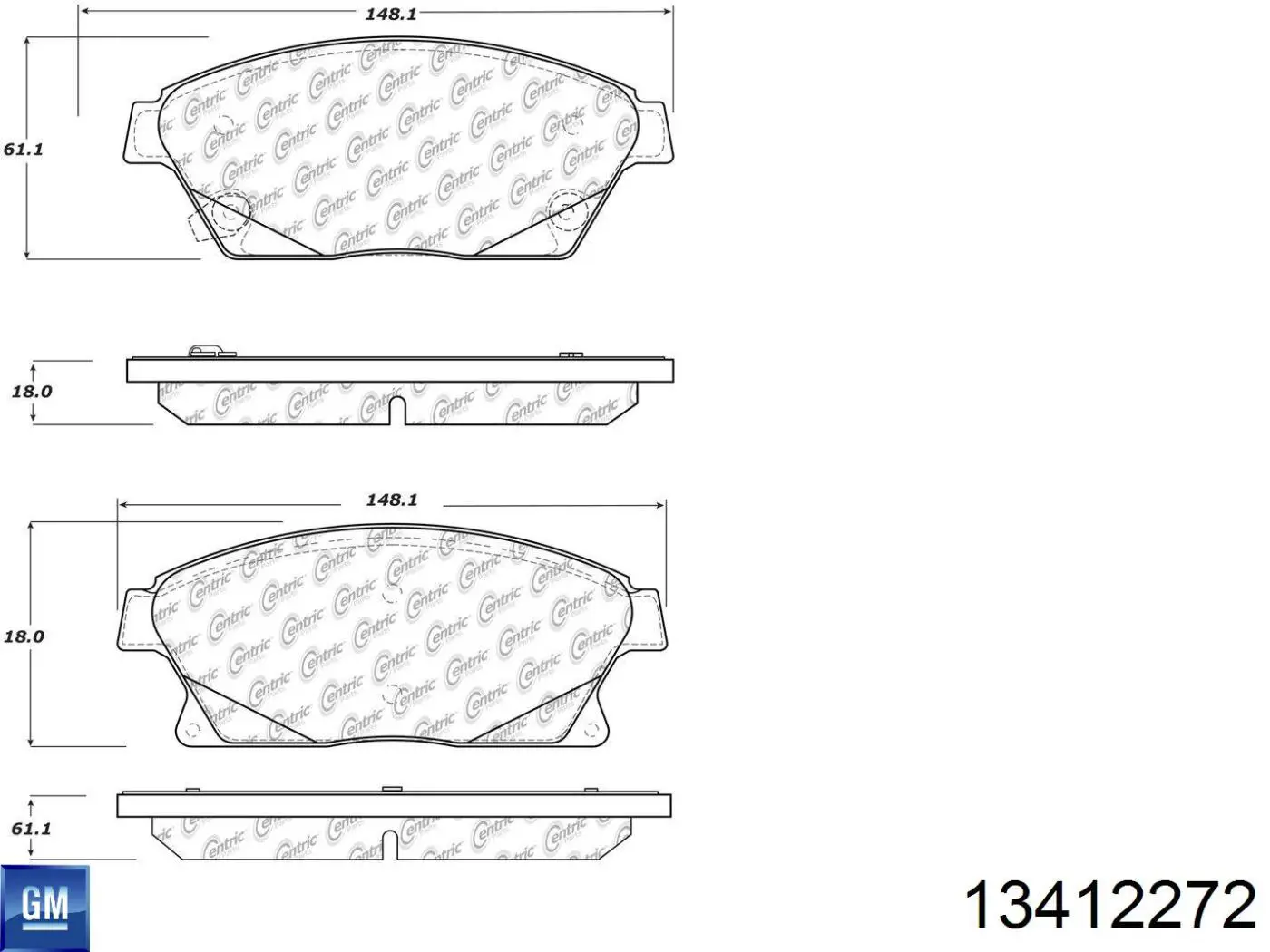Klocki hamulcowe przednie tarczowe General Motors 13412272