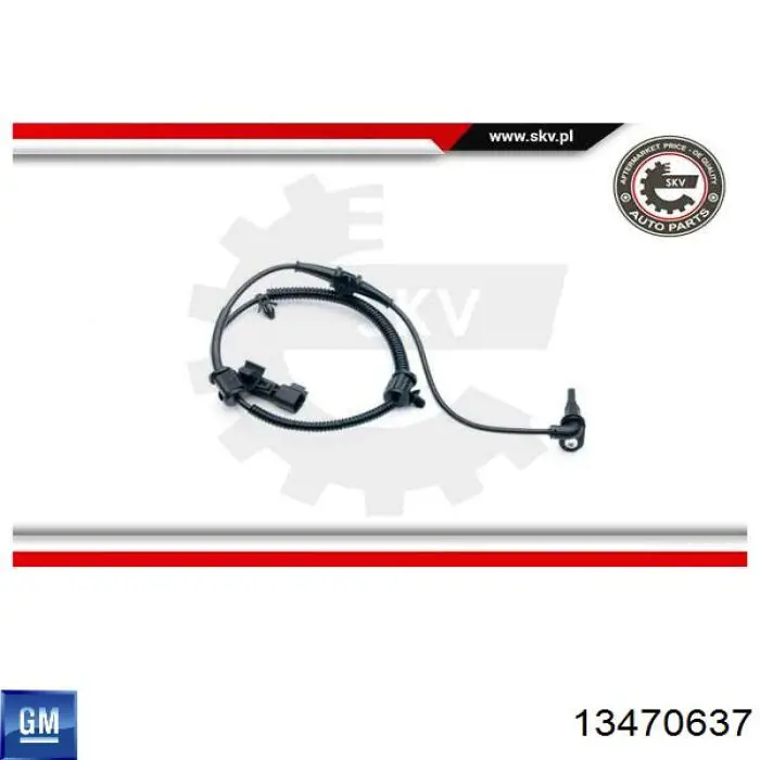 Czujnik ABS przedni General Motors 13470637 cena, od 17,90 USD