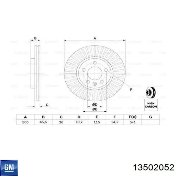 13502052 General Motors Tarcza hamulcowa przednia