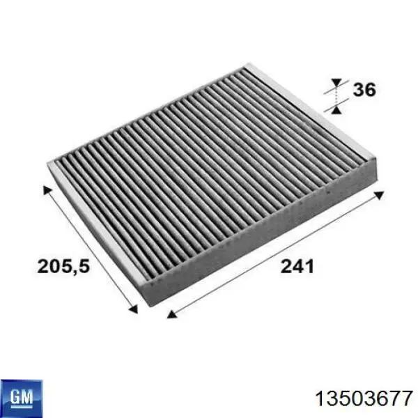 Filtr kabiny General Motors 13503677 cena, od 7,71 USD