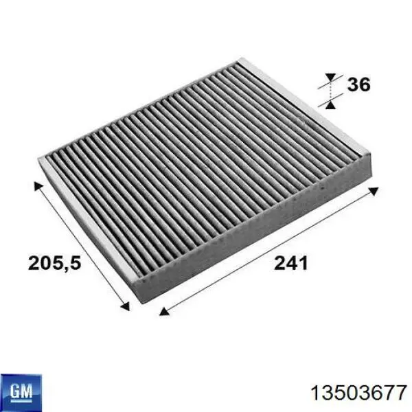 Do koszyka 13503677 General Motors Filtr kabiny