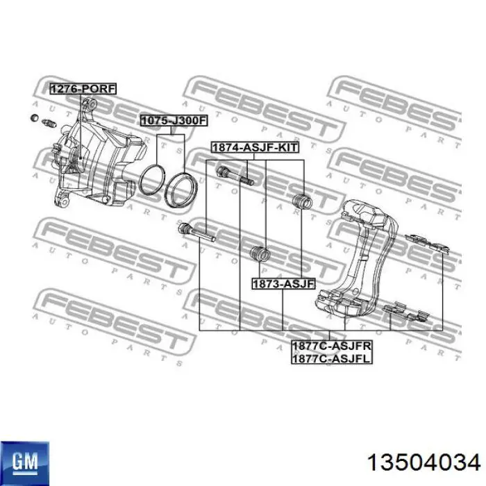 Zestaw naprawczy zacisku hamulcowego przedniego General Motors 13504034 cena, od 9,24 USD