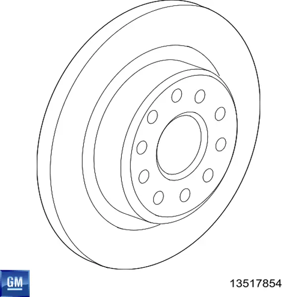 Do koszyka 13517854 General Motors Tarcza hamulcowa tylna