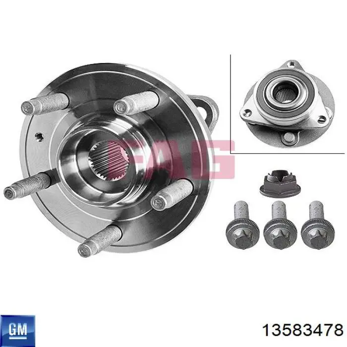 Piasta przednia General Motors 13583478