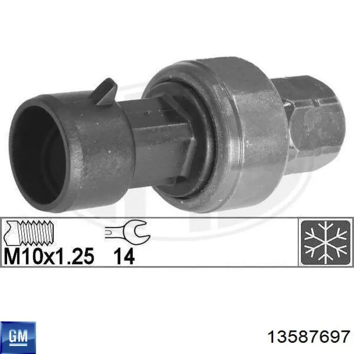 Czujnik ciśnienia bezwzględnego klimatyzacji Fiat/Alfa/Lancia 50550372